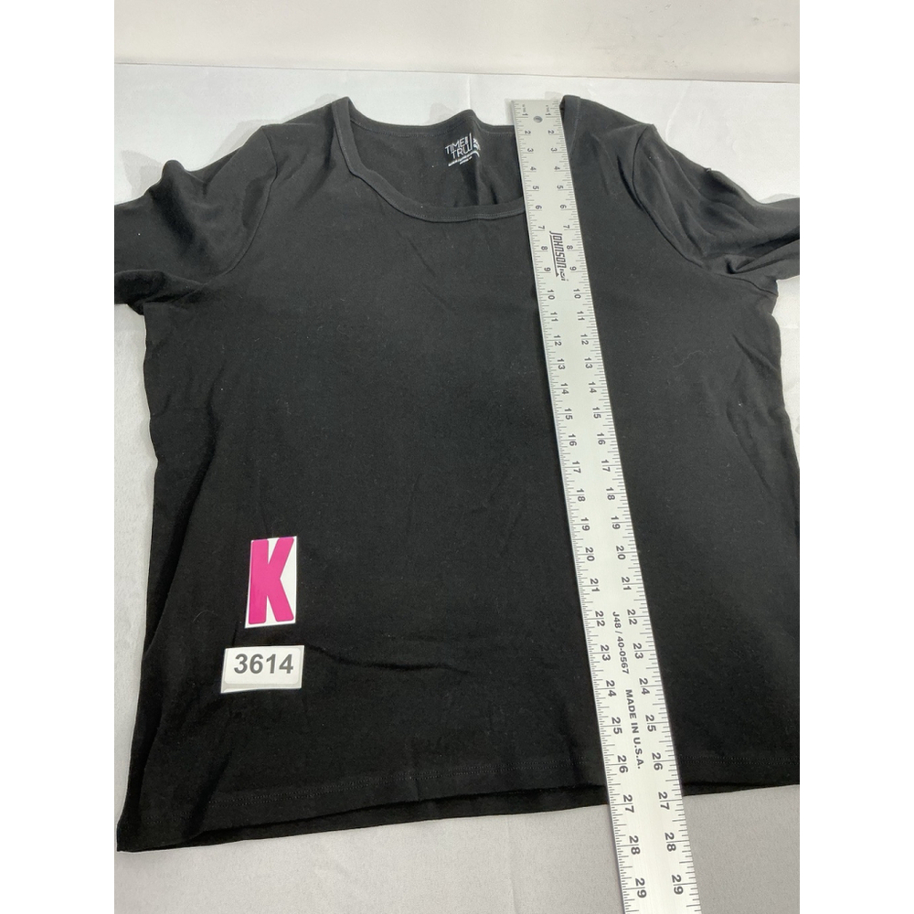 Womans Time N Tru XXXL (22) Scoop Neck Short Sleeve T Shirt Black - Picture 7 of 9